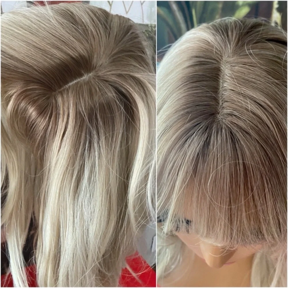 NEW IN Platinum whiteBlonde wig with ashy light roots